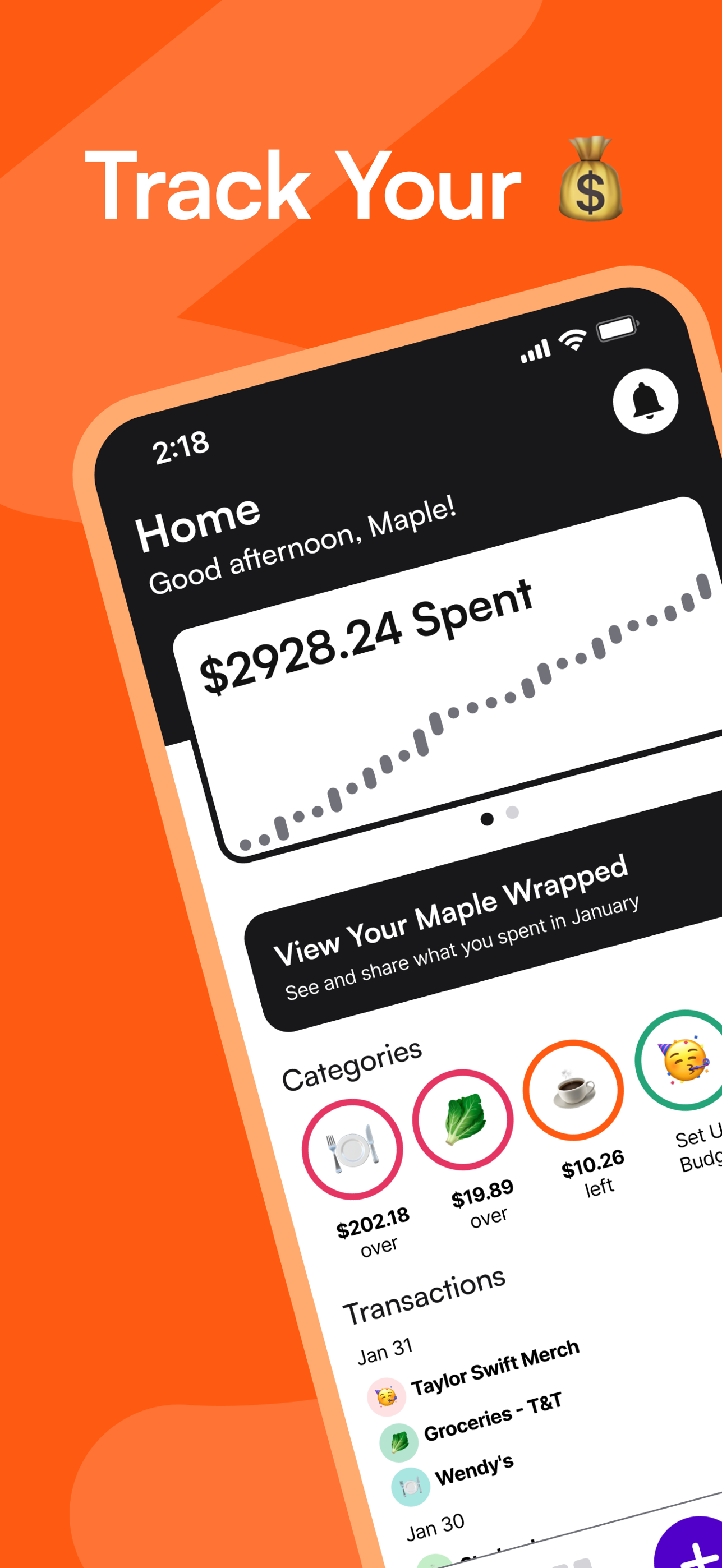 Maple Budget app screenshot 1
